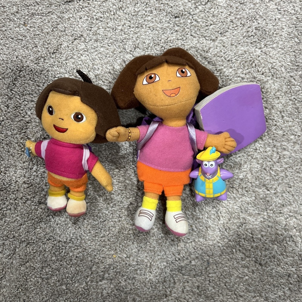 Vintage Dora the Explorer W‎ Backpack Plush Lot Of 2